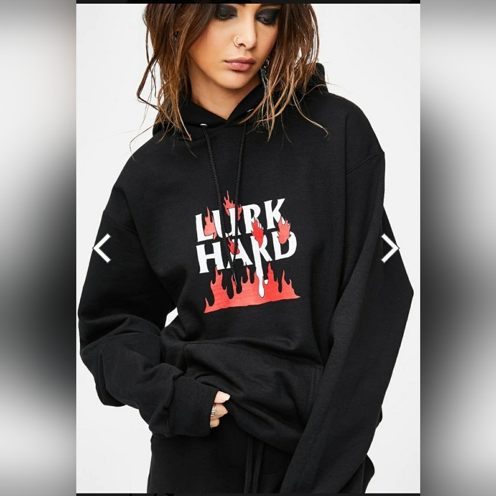Lurk Hard flame hoodie